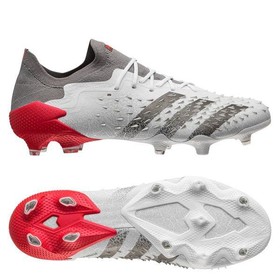 Бутсы adidas Predator Freak.1 Low FG White/Iron Metal/Solar Red #grai.com.ua