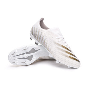 Бутсы Adidas X Ghosted.3 FG/AG White/Metallic Gold/Silver Metallic #grai.com.ua