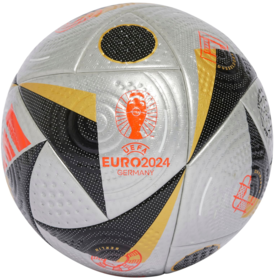 Футбольний м'яч Adidas Fussballliebe Euro 24 Finale PRO Silver Metallic/Gold Metallic/Black/Solar Red