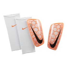 Футбольные щитки Nike Mercurial Flylite White/Orange/Black Футбольные щитки Nike Mercurial Flylite White/Orange/Black