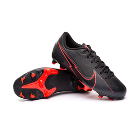 Детские бутсы Nike Mercurial Vapor XIII Academy FG/MG Black/Dark Smoke Grey/Chile Red #grai.com.ua