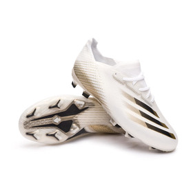 Детские бутсы adidas X Ghosted.1 FG White/Black/Metallic Gold Melange #grai.com.ua
