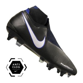 Бутсы Nike Phantom Vision Elite DF SG-PRO Anti-Clog Black/Silver/Blue #grai.com.ua