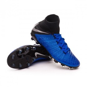 Детские бутсы Nike Hypervenom Phantom III Elite DF FG Racer Blue/Metallic Silver/Black #grai.com.ua