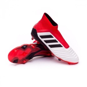 Детские бутсы Adidas Predator 18+ FG Cloud White/Core Black/Real Coral #grai.com.ua