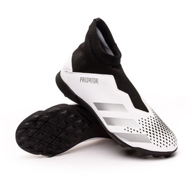 Детские сороконожки adidas Predator 20.3 Laceless TF White/Silver Metallic/Core Black #grai.com.ua