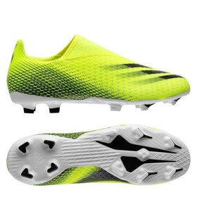 Детские бутсы Adidas X Ghosted.3 Laceless FG/AG Solar Yellow/Core Black/Royal Blue #grai.com.ua