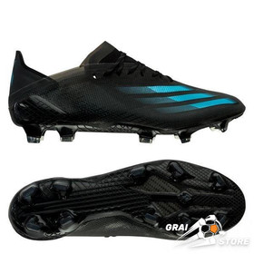 Детские бутсы adidas X Ghosted.1 FG/AG Core Black/Signal Cyan #grai.com.ua