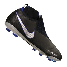 Детские бутсы Nike Phantom Vision Elite DF MG Black/Silver/Blue #grai.com.ua
