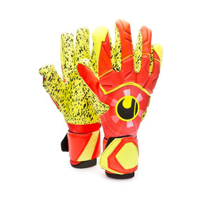 Вратарские перчатки Uhlsport Dynamic Impulse Supergrip Finger Surround Orange/Yellow #grai.com.ua