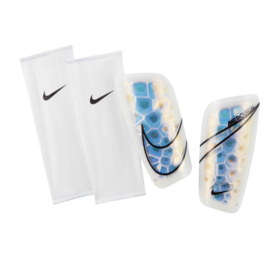 Футбольные щитки Nike Mercurial Lite White/Blue/Black #grai.com.ua