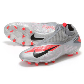 Детские бутсы Nike Phantom Vision II Academy DF FG/MG Metallic Bomber Grey/Black/Particle Grey/Crimson #grai.com.ua