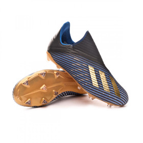 Детские бутсы adidas X 19+ FG/AG Black/Gold/Blue #grai.com.ua