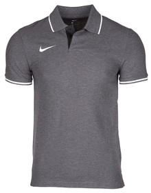 Футболка поло хлопок Nike Club 19 Charcoal Heather/White #grai.com.ua