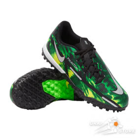 Сороконожки Nike Phantom GT2 Academy TF Black/Metallic Platinum/Green Strike #grai.com.ua
