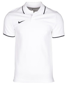 Футболка поло хлопок Nike Club 19 White/Black #grai.com.ua