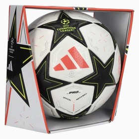 Футбольний м'яч Adidas Champions League 24/25 PRO White/Aurora Black/Platinum Metallic/Team Solar Yellow