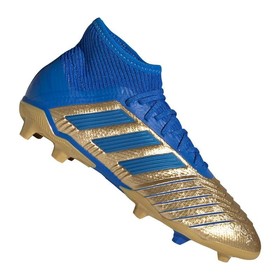 Детские бутсы adidas Predator 19.1 FG/AG Gold/Blue/White #grai.com.ua