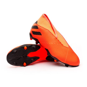 Детские бутсы Adidas Nemeziz 19.3 FG/AG Laceless Signal Coral/Core Black/Solar Red #grai.com.ua