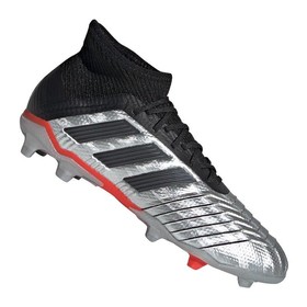 Детские бутсы adidas Predator 19.1 FG/AG Silver/Black/Red Детские бутсы adidas Predator 19.1 FG/AG Silver/Black/Red