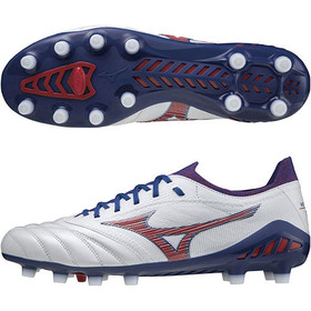 Бутсы Mizuno Morelia Neo III Made in Japan FG White/High Risk Red #grai.com.ua