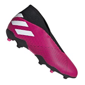 Детские бутсы adidas Nemeziz 19.3 FG/AG Laceless Pink/White/Black #grai.com.ua