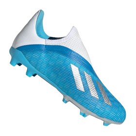 Детские бутсы adidas X 19.3 FG/AG Laceless Bright Cyan/Silver #grai.com.ua