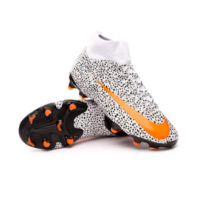 Детские бутсы Nike Mercurial Superfly VII Academy CR7 Safari MG White/Black/Total Orange #grai.com.ua