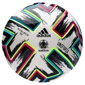 Детский мяч adidas Uniforia EURO 2020 Mini White/Black/Signal Green/Bright Cyan #grai.com.ua