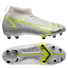 Детские бутсы Nike Mercurial Superfly 8 Academy MG White/Black/Metallic Silver/Volt #grai.com.ua