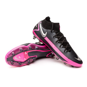 Бутсы Nike Phantom GT Elite DF AG-PRO Black/Metallic Silver/Pink Blast #grai.com.ua