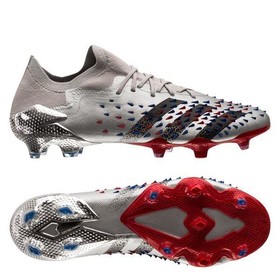 Бутсы Adidas Predator Freak.1 Low FG/AG Silver Metallic/Core Black/Scarlet #grai.com.ua