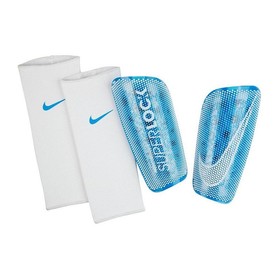 Футбольные щитки Nike Mercurial Lite Superlock White/Blue #grai.com.ua