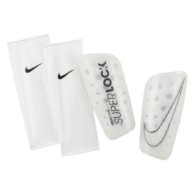 Футбольные щитки Nike Mercurial Lite SuperLock White/Black #grai.com.ua