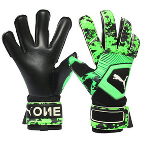 Вратарские перчатки PUMA One Grip 1 Hybrid Hacked Black/Grey/Green Вратарские перчатки PUMA One Grip 1 Hybrid Hacked Black/Grey/Green
