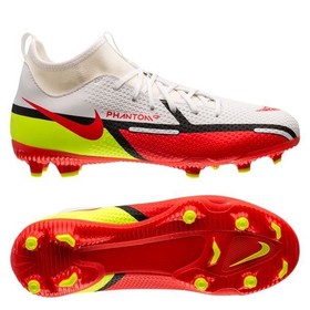 Детские бутсы Nike Phantom GT 2 Academy DF MG White/Bright Crimson/Volt #grai.com.ua