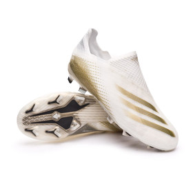 Детские бутсы adidas X Ghosted + FG White/Metallic Gold Melange/Black #grai.com.ua