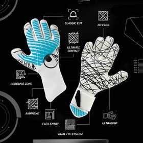 Воротарські рукавички Uhlsport Fangmaschine CyberTec Ultragrip White/Cyber Blue/Black