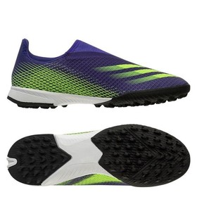 Детские сороконожки adidas X Ghosted.3 Laceless TF Energy Ink/Signal Green #grai.com.ua