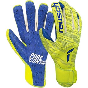 Вратарские перчатки Reusch Pure Contact Fusion Safety Yellow/Deep Royal Blue #grai.com.ua