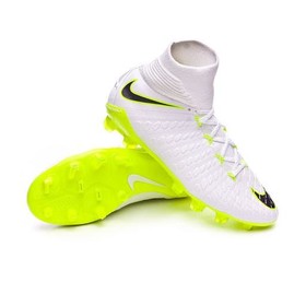 Детские бутсы Nike Hypervenom Phantom III Elite DF FG White/Volt/Grey #grai.com.ua