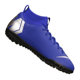 Детские сороконожки Nike Mercurial Superfly VI Academy TF Blue/Silver #grai.com.ua