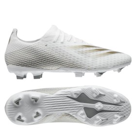 Бутсы Adidas X Ghosted.3 FG/AG White/Metallic Gold/Silver Metallic #grai.com.ua