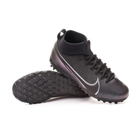 Детские сороконожки Nike Mercurial Superfly VII Academy TF Black #grai.com.ua