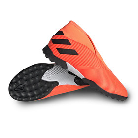 Детские бутсы Adidas Nemeziz 19.3 TF Laceless Signal Coral/Core Black/Solar Red #grai.com.ua