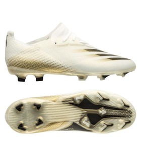 Детские бутсы adidas X Ghosted.1 FG White/Black/Metallic Gold Melange #grai.com.ua