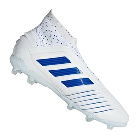 Детские бутсы adidas Predator 19+ FG/AG White/Blue Детские бутсы adidas Predator 19+ FG/AG White/Blue
