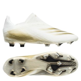 Детские бутсы adidas X Ghosted + FG White/Metallic Gold Melange/Black #grai.com.ua