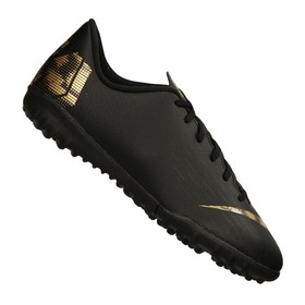 Детские сороконожки Nike Mercurial Vapor XII Academy TF Black/Gold #grai.com.ua
