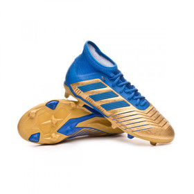 Детские бутсы adidas Predator 19.1 FG/AG Gold/Blue/White #grai.com.ua